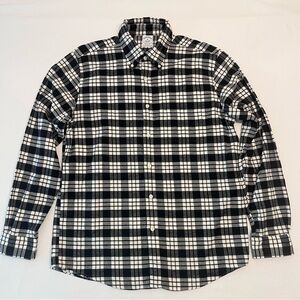 Brooks Brothers Men’s The Original Polo Shirt Cotton Flannel Black & White Plaid